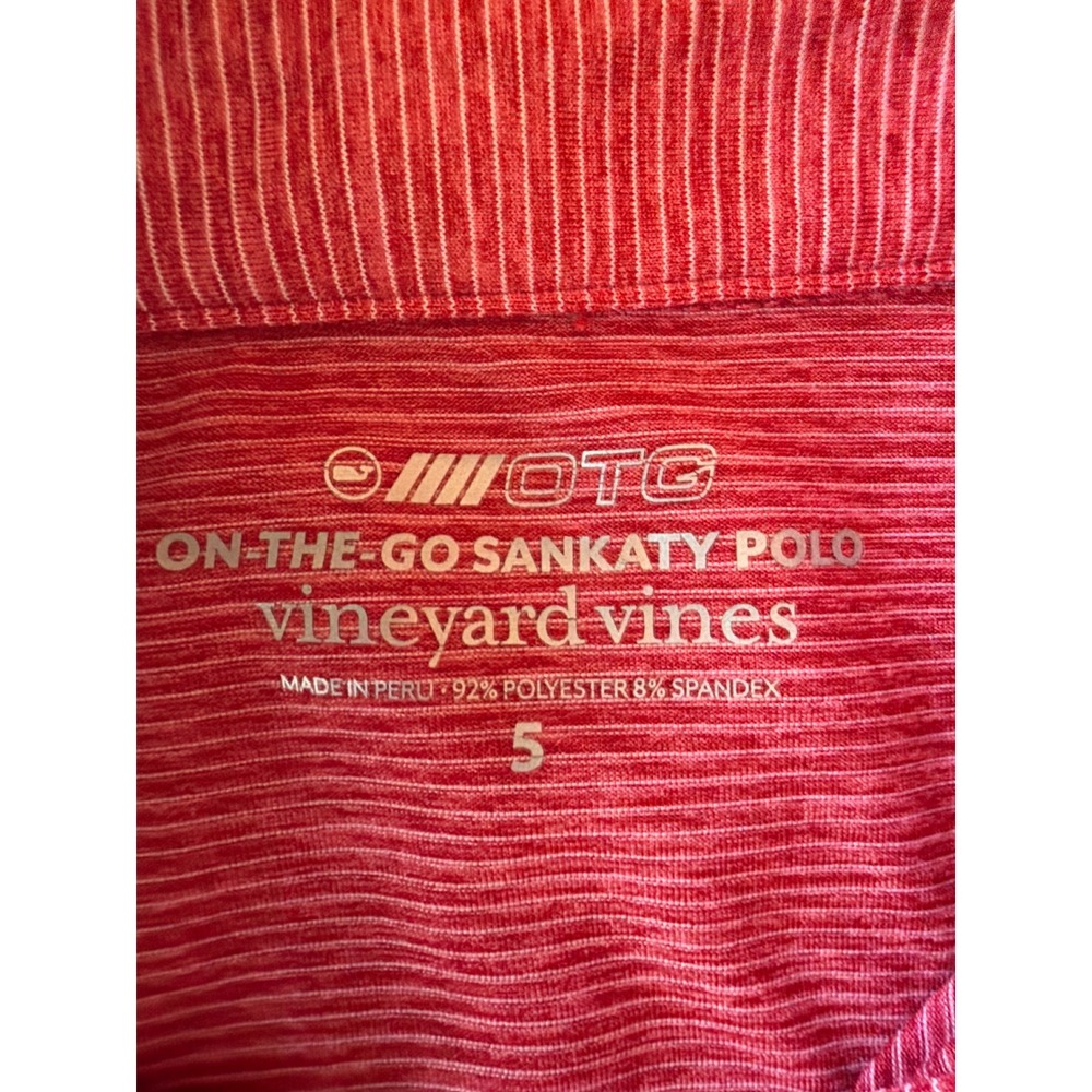 Vineyard Vines Polo Red Green On-The-Go Sankaty Micro Stripe Performance Set 5 - Picture 4 of 7